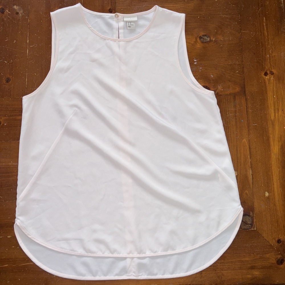 H&m Polyester Pink Camisole Tank Top Size 10